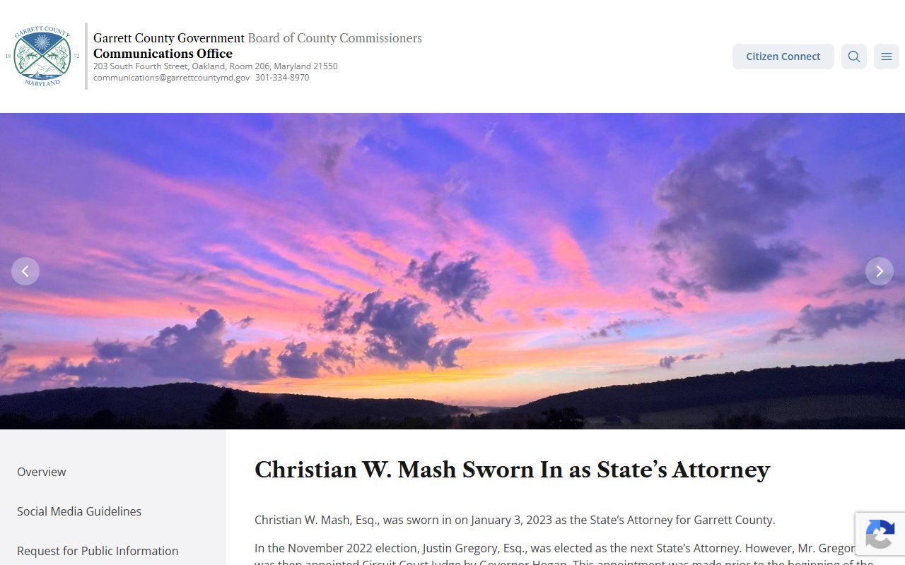 Garrett County Circuit Court criminal records State's Attorney transition