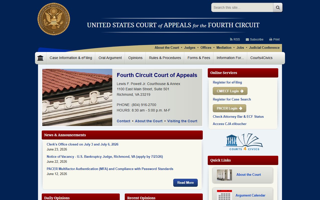 Garrett County Circuit Court appeals federal Fourth Circuit page