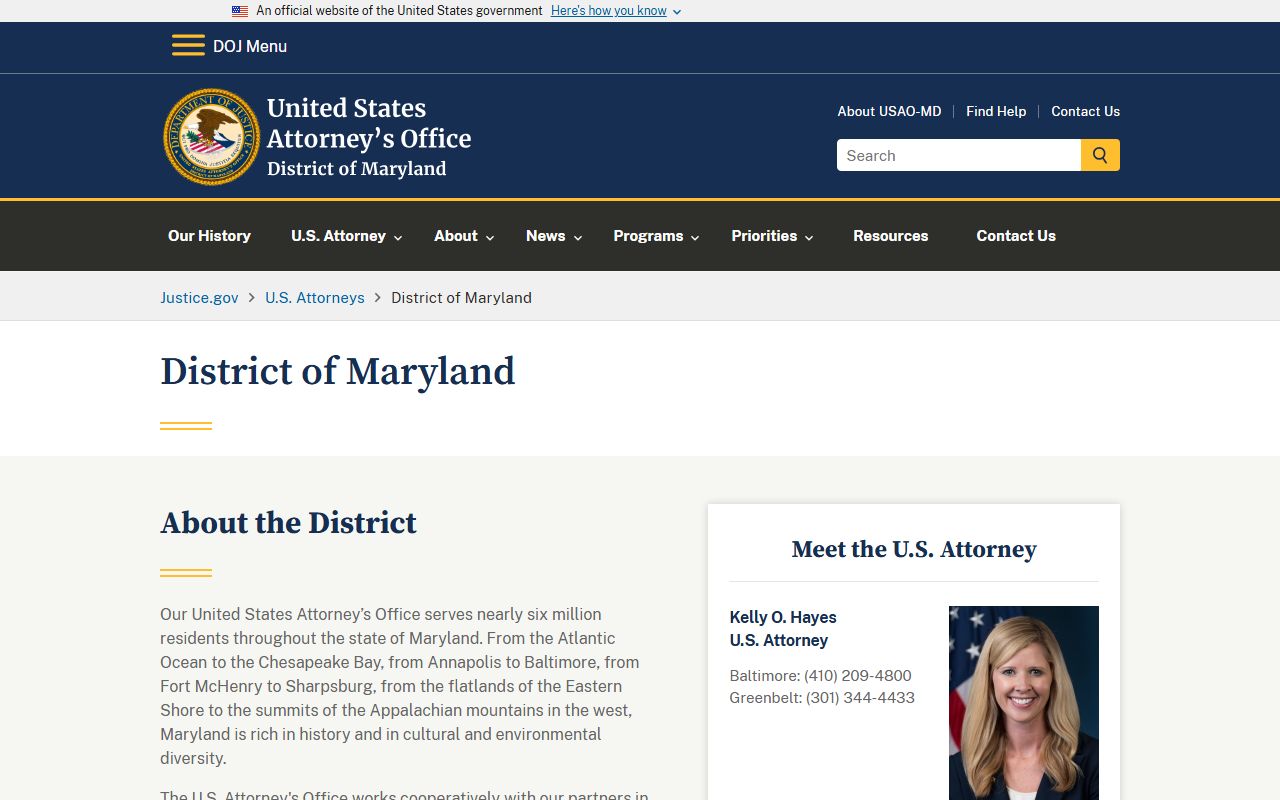 Garrett County warrant records federal Maryland prosecution source